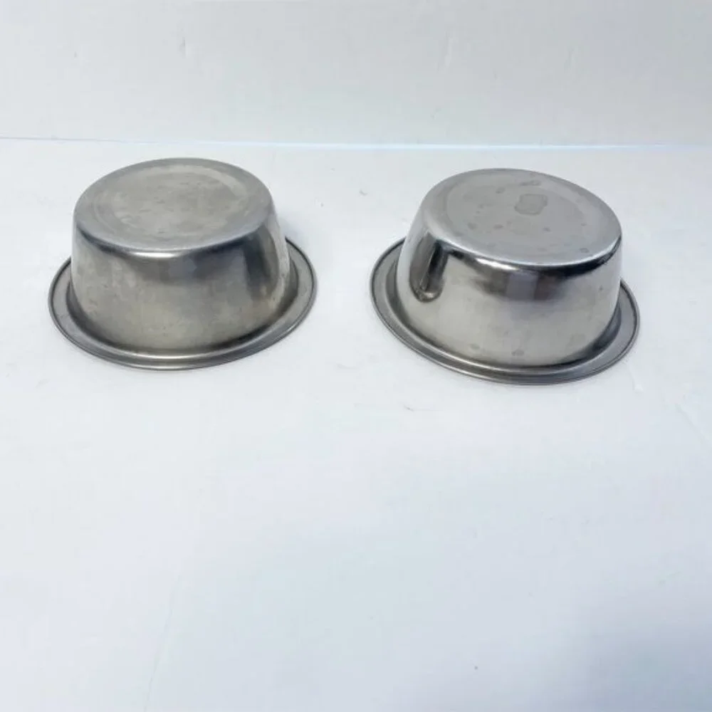 Copper & Stainless Steel Food/Water Bowls Set Of 2 For Cats Or Small Dogs